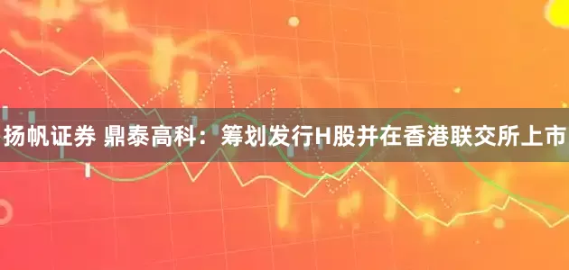 扬帆证券 鼎泰高科：筹划发行H股并在香港联交所上市